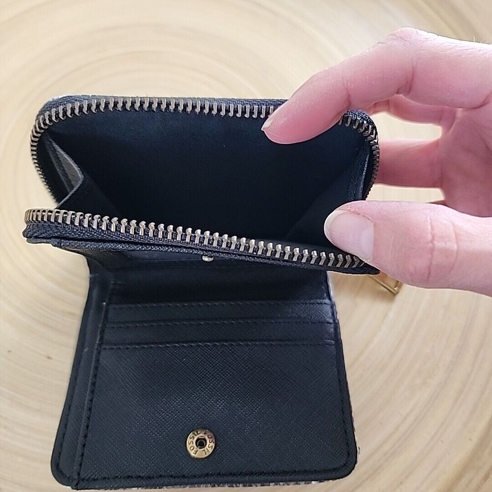 Fossil Wallet Gray Snake Skin Embossed Credit Car… - image 5